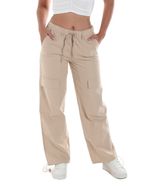 104778088-Pantalon-Orange-cargo-beige-de-cintura-alta-para-mujer