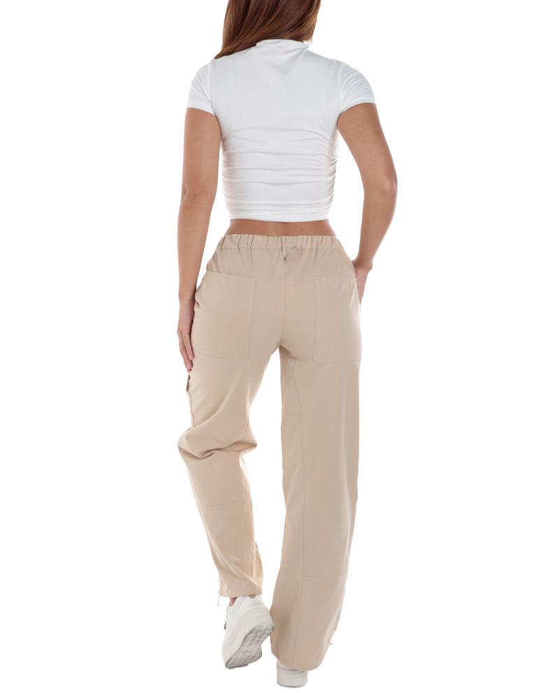 104778088-Pantalon-Orange-cargo-beige-de-cintura-alta-para-mujer