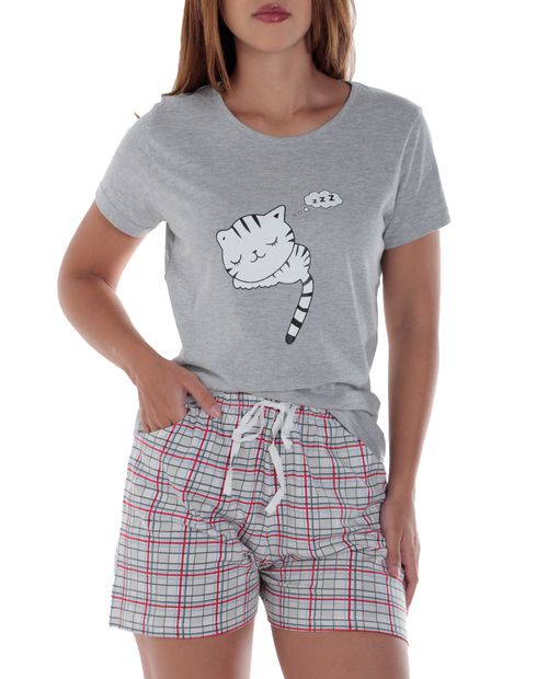 Pijama con short Orange estampada para mujer