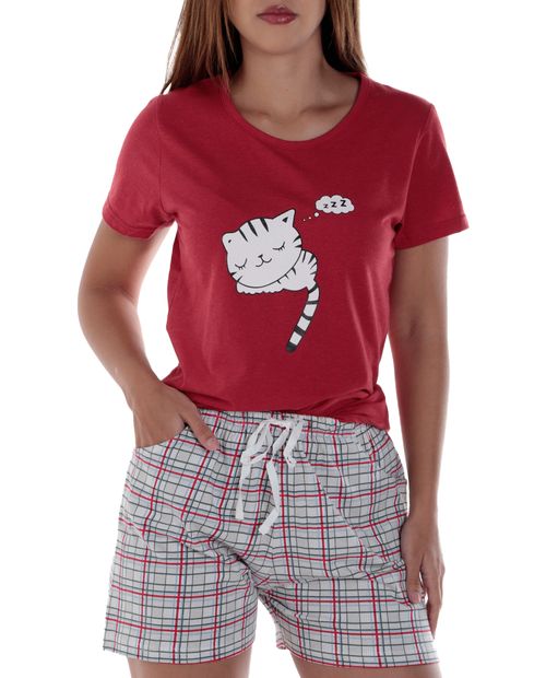 Pijama con short Orange estampada para mujer