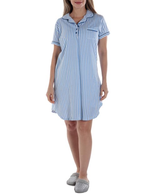 Camisón Nicolle rayado manga corta para mujer