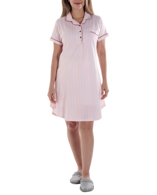 Camisón Nicolle rayado manga corta para mujer