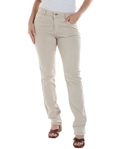 Jeans Sfera straight beige de cintura media para mujer