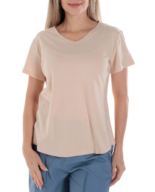 Camiseta Nicolle beige manga corta para mujer