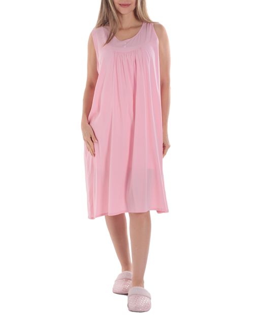 Camisón Nicolle rosado sin mangas para mujer