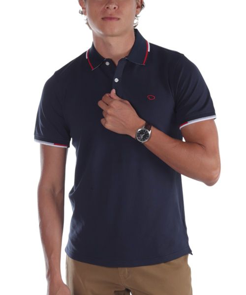 Camisa polo Oscar de la Renta navy sólida para hombre
