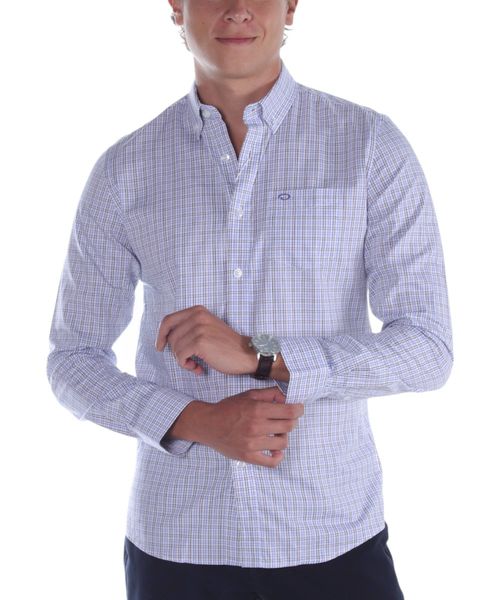 Camisa tailored fit Oscar de la Renta multicolor cuadriculada para hombre