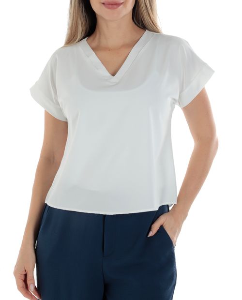 Blusa Charleen formal manga corta para mujer