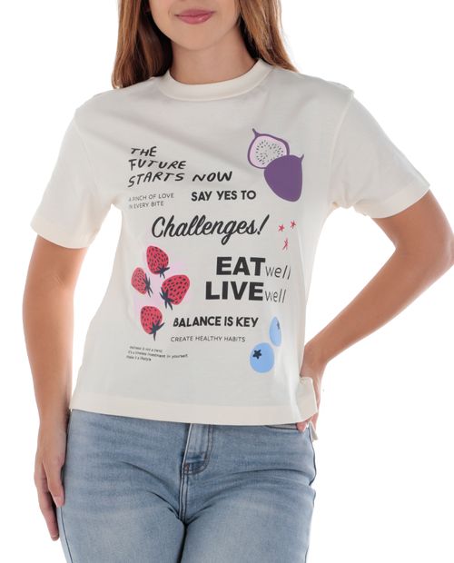 Camiseta Orange estampada manga corta para mujer