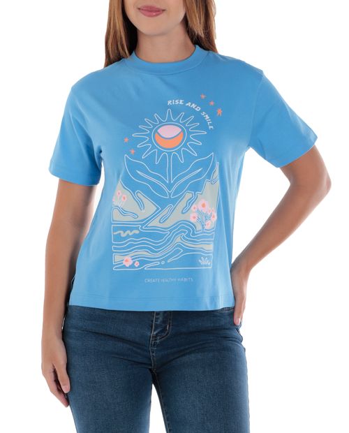 Camiseta Orange estampada manga corta para mujer