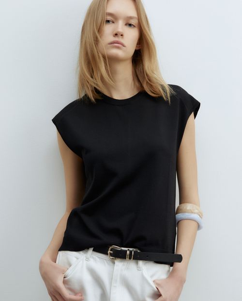Camiseta Sfera negra manga corta para mujer