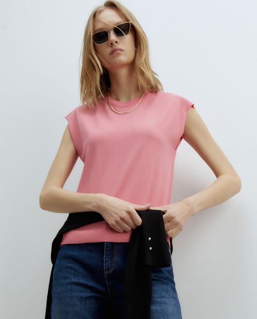 Camiseta Sfera rosada manga corta para mujer