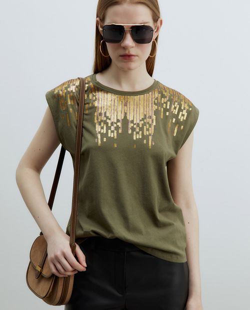 Camiseta Sfera verde manga corta para mujer