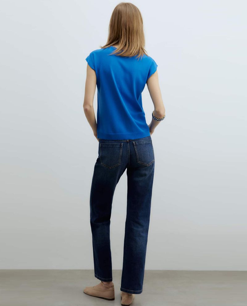 104859467-Camiseta-Sfera-azul-manga-corta-para-mujer