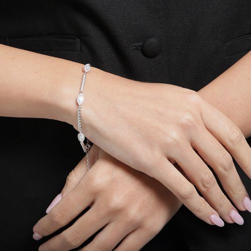 Pulsera de plata con zirconias para mujer