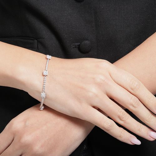 Pulsera de plata con zirconias para mujer