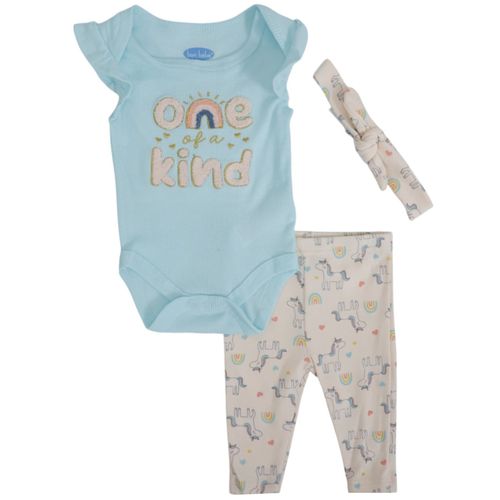 Conjunto de 3 piezas bicolor con estampado para bebé niña