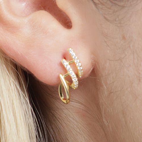 Aretes de plata con baño de oro para mujer