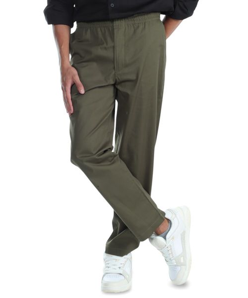 Pantalón relaxed fit Orange olivo con textura para hombre
