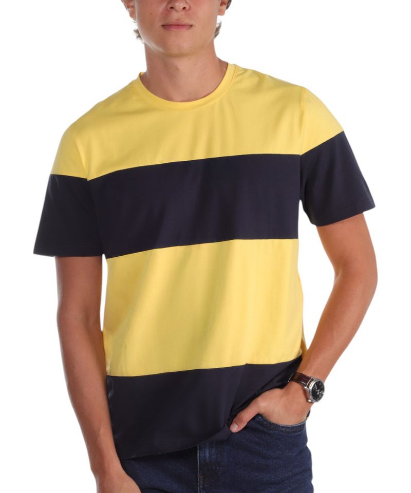 104819228-Camiseta-Gents-amarilla-color-block-para-hombre