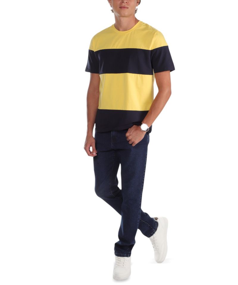 104819228-Camiseta-Gents-amarilla-color-block-para-hombre