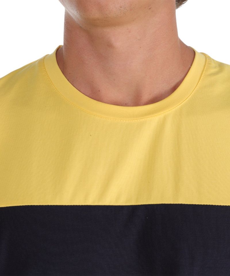 104819228-Camiseta-Gents-amarilla-color-block-para-hombre