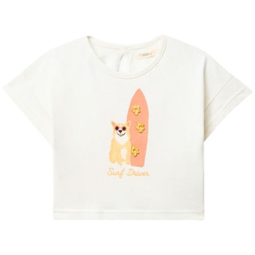 Blusa blanca con estampado para niña