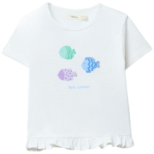 Blusa blanca con estampado para bebé niña