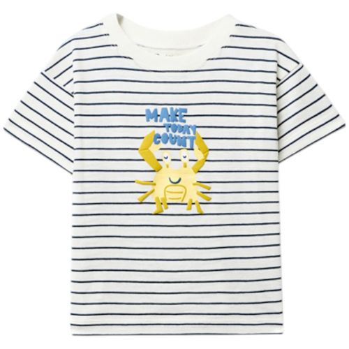 Camiseta rayado bicolor con estampado para bebé niño