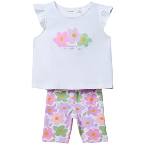 Conjunto de 2 piezas bicolor con estampado para bebé niña