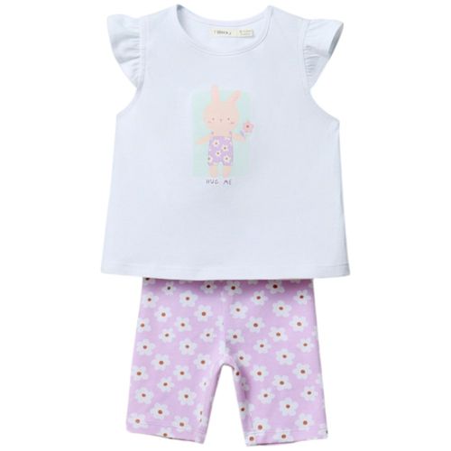 Conjunto de 2 piezas bicolor con estampado para bebé niña