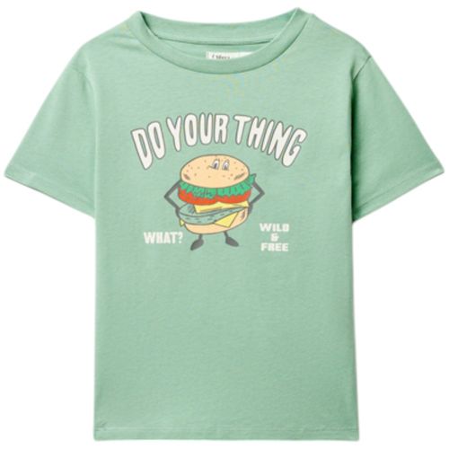 Camiseta verde con estampado para niño