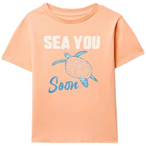 Camiseta anaranjada con estampado para niño