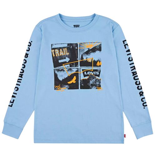 Camiseta celeste estampada para niño