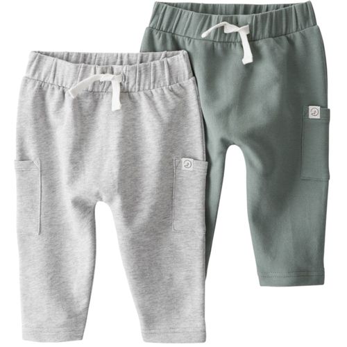 Set de 2 pantalones bicolor sólido para bebé niño