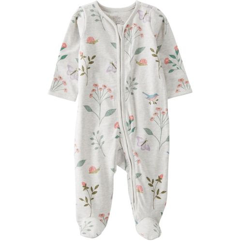 Pijama blanca con estampado para bebé niña