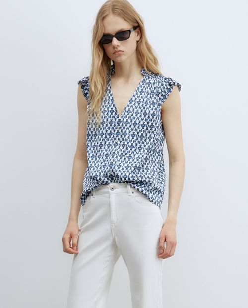 Blusa Sfera casual estampada manga corta para mujer