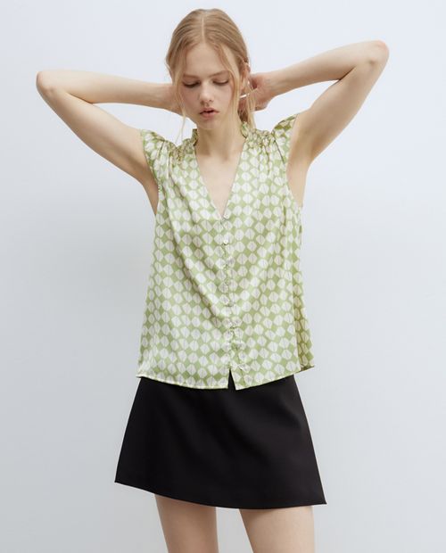 Blusa Sfera casual estampada manga corta para mujer