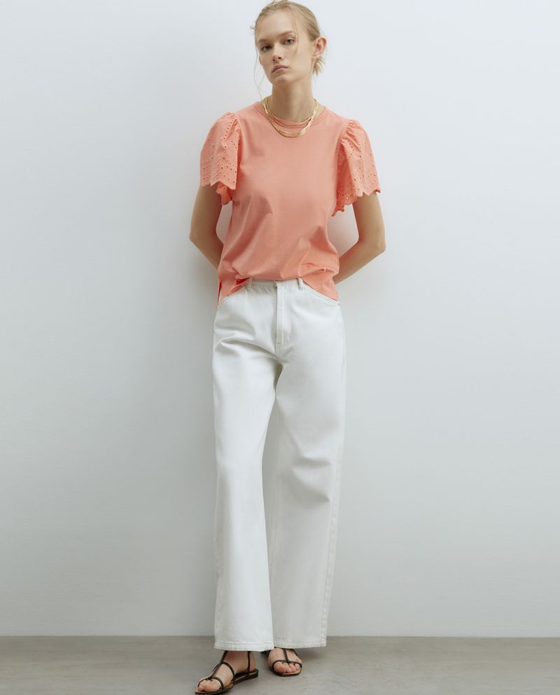 104873440-Blusa-Sfera-casual-anaranjada-manga-corta-para-mujer