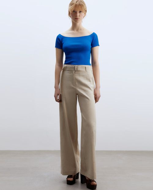 Blusa Sfera sweatshirt azul manga corta para mujer