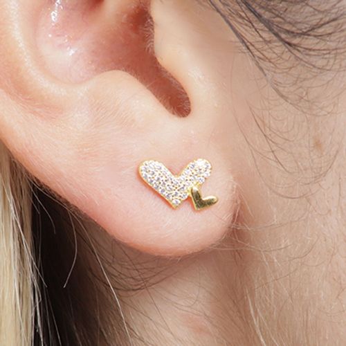 Aretes de plata con baño de oro para mujer