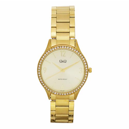 Reloj Q&Q análogo de metal dorado para mujer
