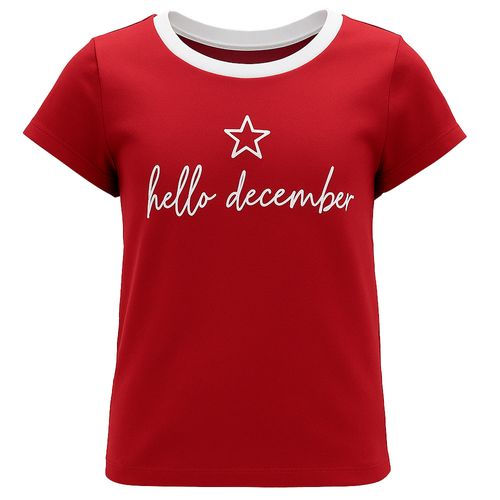 Blusa roja con estampado navideño para niña
