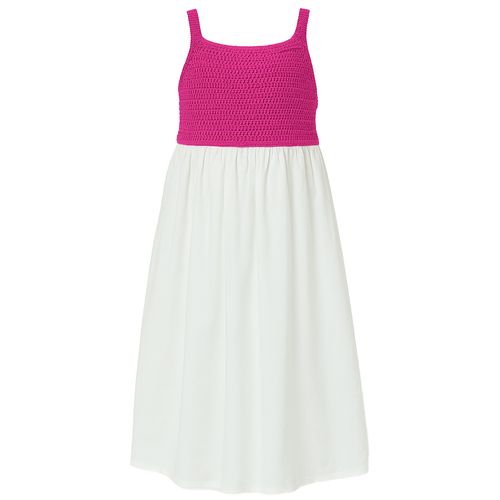 Vestido bicolor sólido para niña