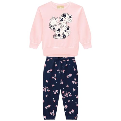 Conjunto de 2 piezas bicolor con estampado para niña