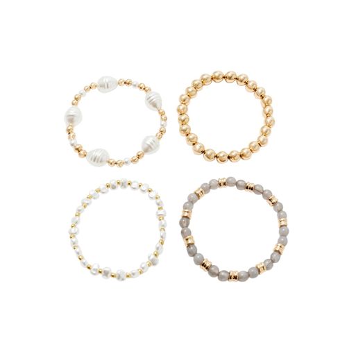 Set 4 pulseras elásticas multicolor para mujer