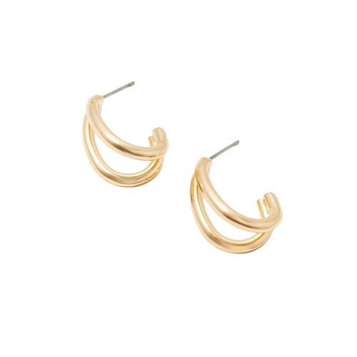 Set de aretes y anillos dorados para dama