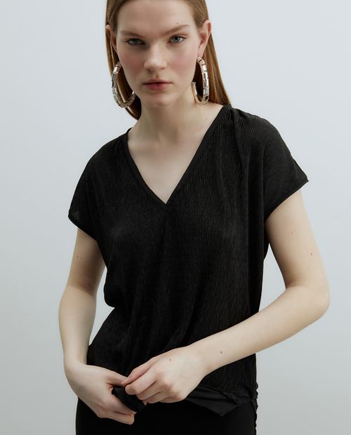 Camiseta Sfera negra manga corta para mujer