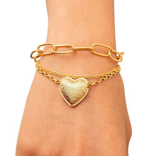 Set de 3 pulseras color dorado para mujer