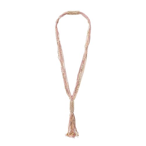 Collar multicuerdas rosado para mujer